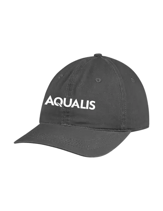 Garment Washed Unstructured Twill Charcoal Cap w/AQUALIS Logo