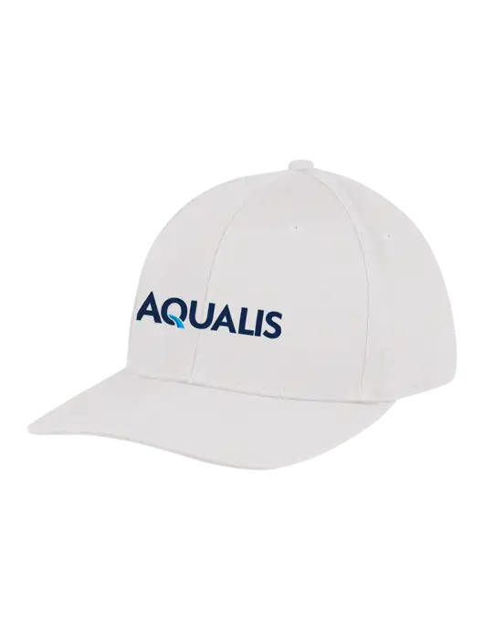 Premium Modern Structured Twill White Snapback Cap w/AQUALIS Logo