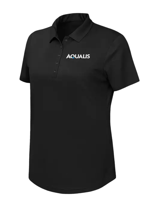Callaway Womens Birdseye Black Polo w/AQUALIS Logo