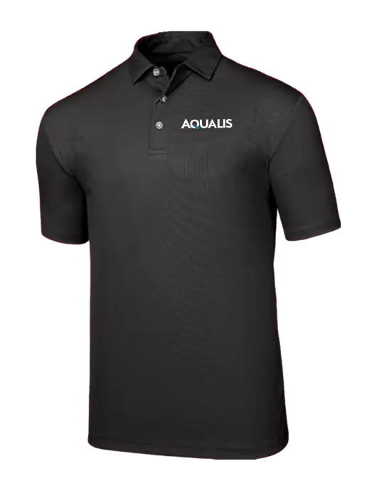 Callaway Birdseye Black Polo w/AQUALIS Logo