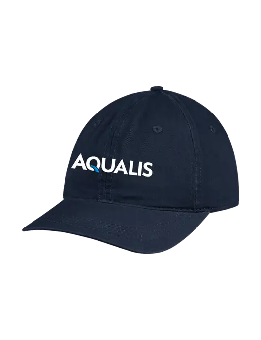 Garment Washed Unstructured Twill Navy Cap w/AQUALIS Logo