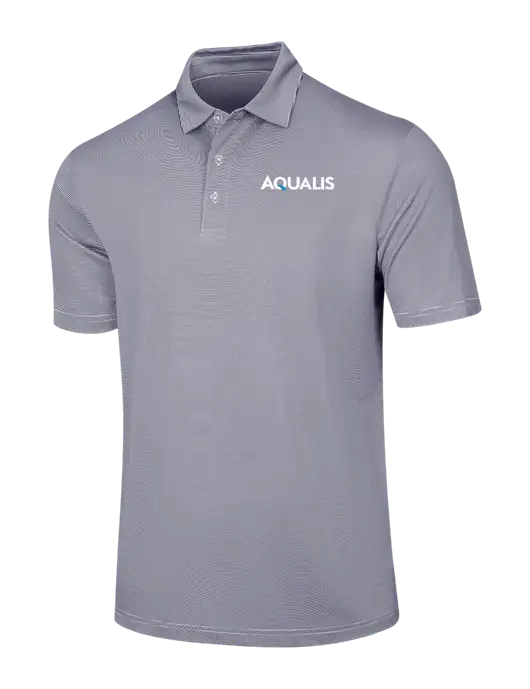 Callaway Navy Fine Line Stripe Polo w/AQUALIS Logo