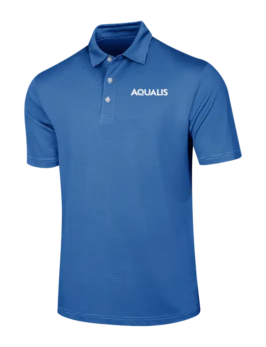 Callaway Royal Blue Fine Line Stripe Polo w/AQUALIS Logo