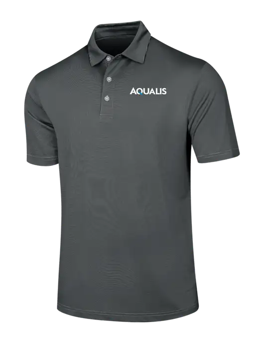 Callaway Black Fine Line Stripe Polo w/AQUALIS Logo