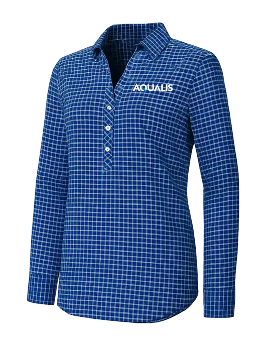Womens Navy/White City Stretch Shirt w/AQUALIS Logo
