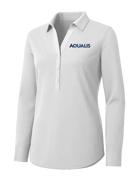 Womens White City Stretch Shirt w/AQUALIS Logo