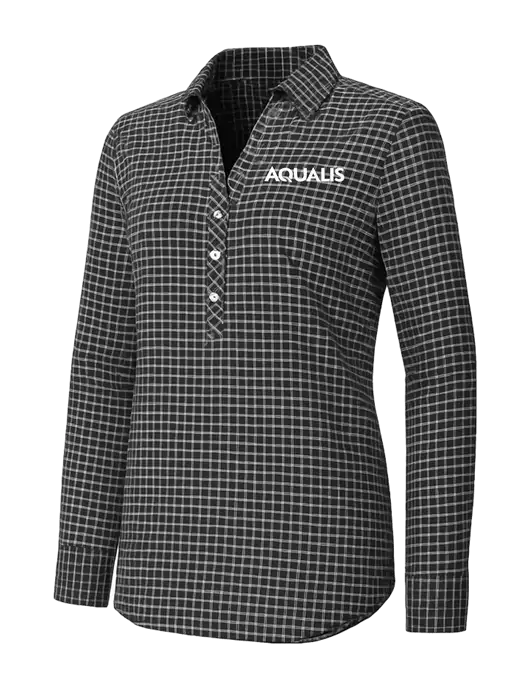 Womens Dark Grey/White City Stretch Shirt w/AQUALIS Logo