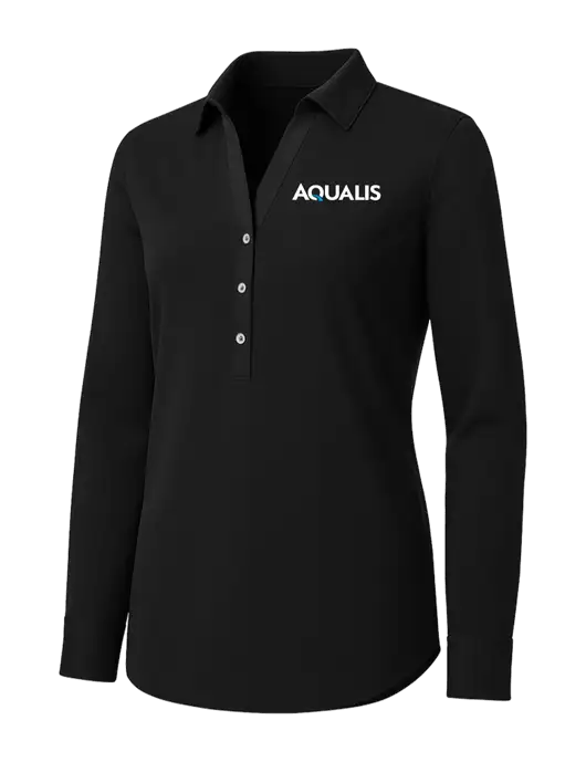 Womens Black City Stretch Shirt w/AQUALIS Logo