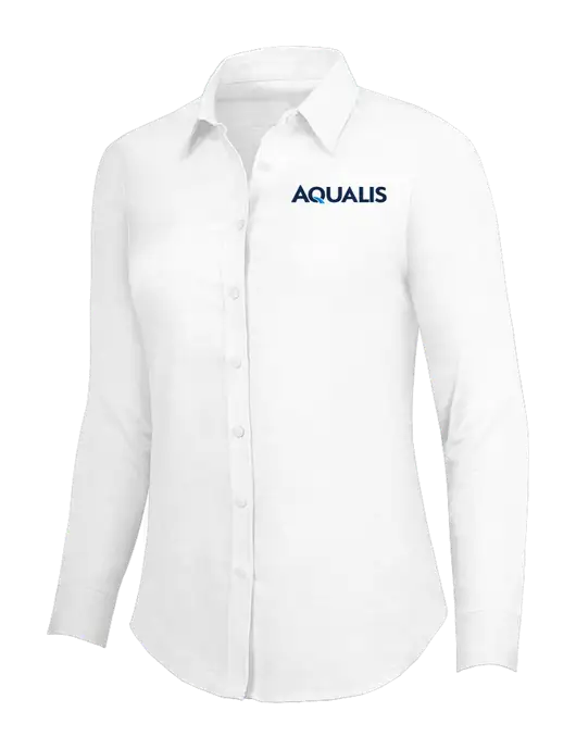 White Womens SuperPro Oxford Shirt w/AQUALIS Logo