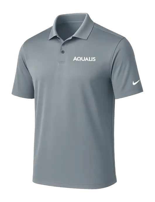 NIKE Medium Grey Victory Solid Polo w/AQUALIS Logo