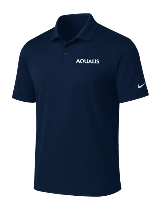 NIKE Navy Victory Solid Polo w/AQUALIS Logo