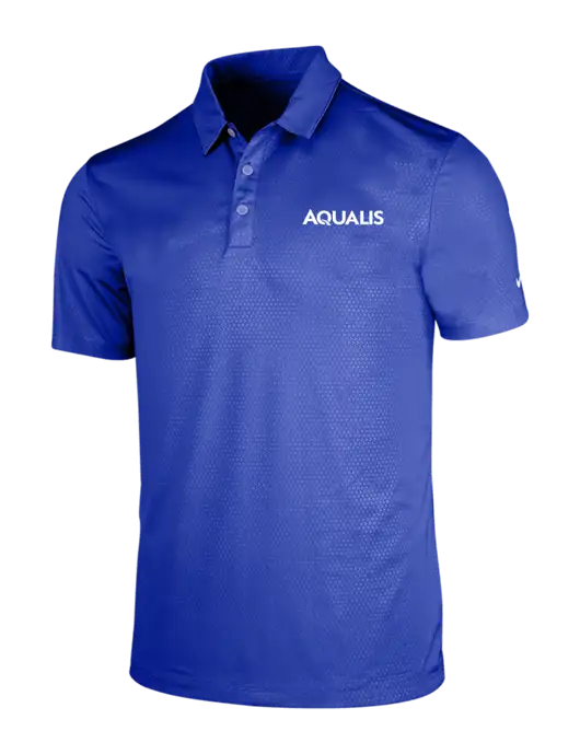 NIKE Dark Royal Dri-Fit Embossed Tri-Blade Polo w/AQUALIS Logo