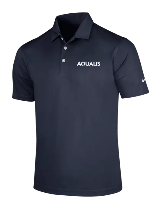NIKE Dark Navy Dri-Fit Vertical Mesh Polo w/AQUALIS Logo