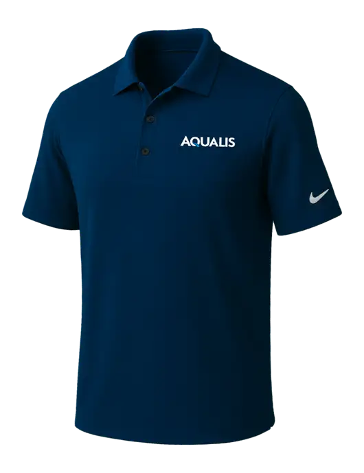 NIKE Navy Dri-Fit Micro Pique Polo w/AQUALIS Logo