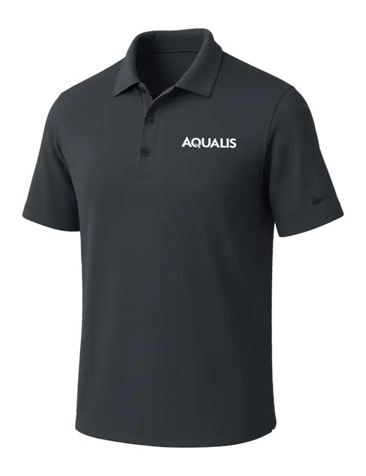 NIKE Dark Grey Dri-Fit Micro Pique Polo w/AQUALIS Logo
