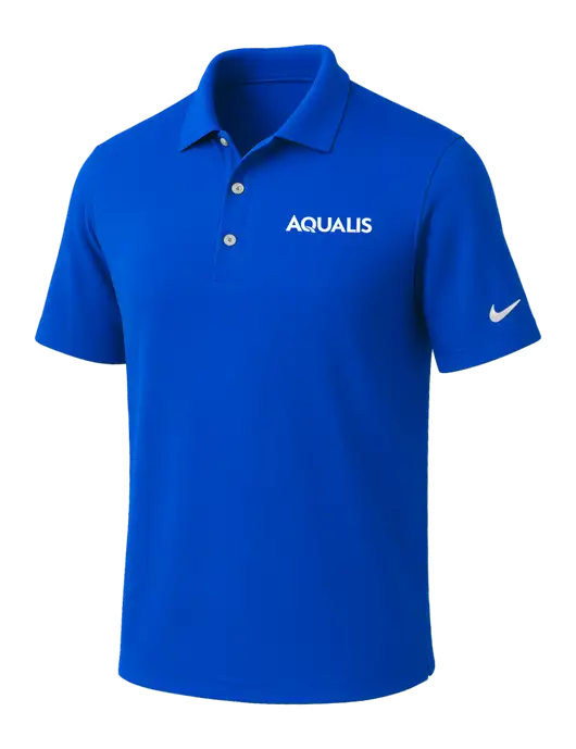 NIKE Royal Dri-Fit Micro Pique Polo w/AQUALIS Logo