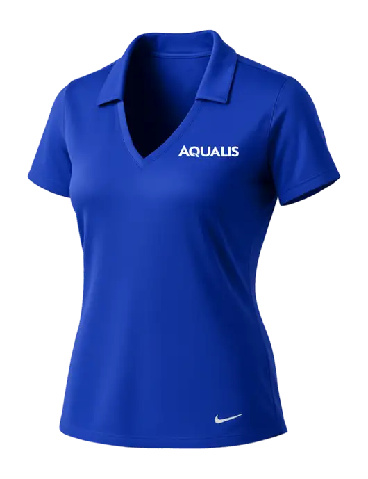 NIKE Dark Royal Womens Dri-Fit Vertical Mesh Polo w/AQUALIS Logo