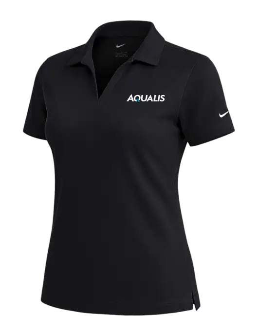 NIKE Black Womens Dri-Fit Micro Pique Polo w/AQUALIS Logo