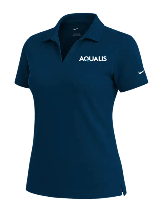 NIKE Navy Womens Dri-Fit Micro Pique Polo w/AQUALIS Logo