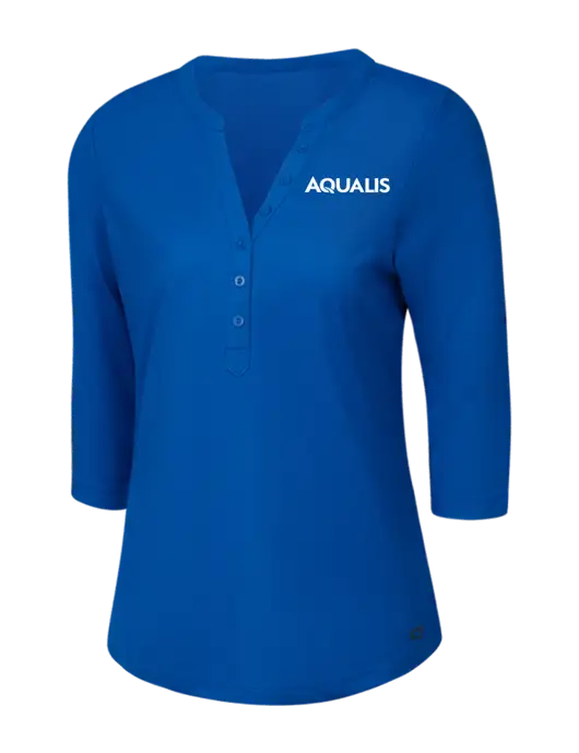 OGIO Royal Blue Jewel Henley w/AQUALIS Logo