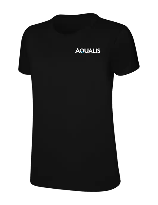 Womens Ring Spun Jet Black 4.5 oz T-Shirt w/AQUALIS Logo