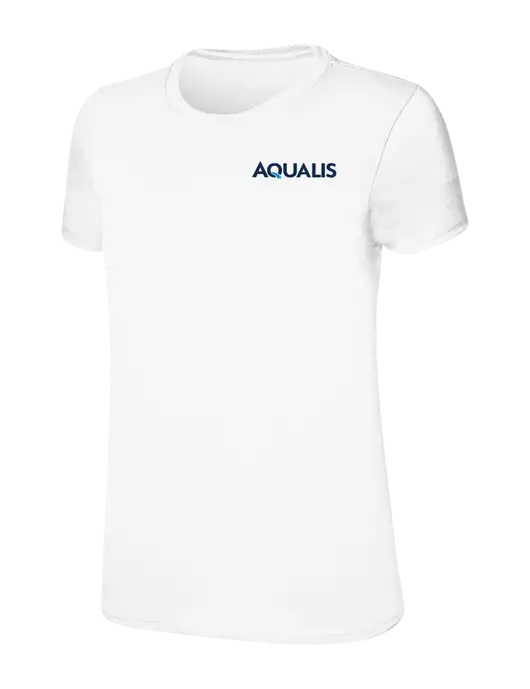 Womens Ring Spun White 4.5 oz T-Shirt w/AQUALIS Logo