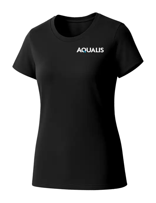 Womens Seriously Soft Black T-Shirt w/AQUALIS Logo