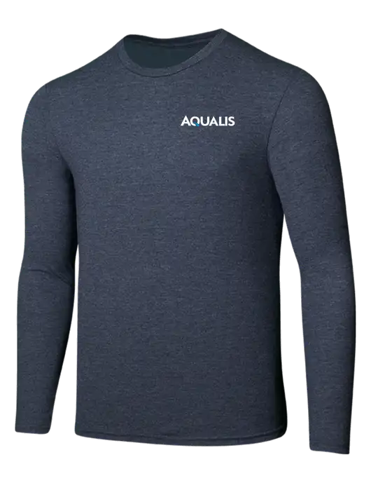 Seriously Soft Heathered Navy Long Sleeve T-Shirt w/AQUALIS Logo