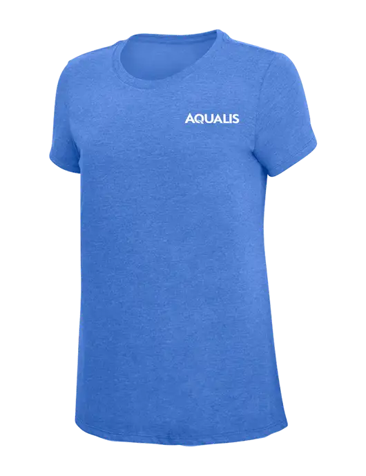 Womens Simply Soft Royal Frost 4.5oz  Poly/Combed Ring Spun Cotton T-Shirt w/AQUALIS Logo