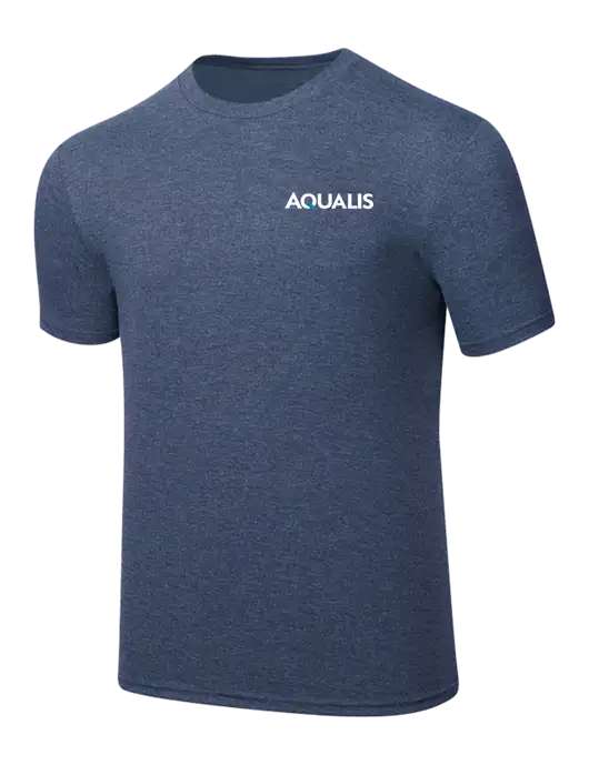 Simply Soft Navy Frost 4.5oz  Poly/Combed Ring Spun Cotton T-Shirt w/AQUALIS Logo