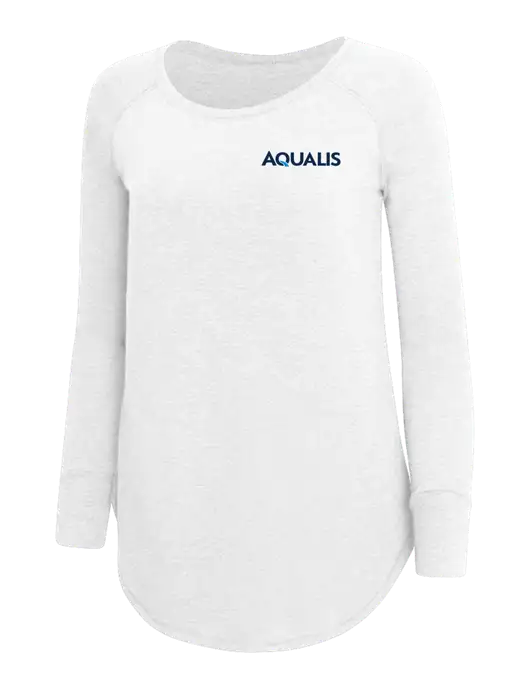 Womens Perfect Wide Collar Tunic Tri-Blend White 4.5 oz T-Shirt w/AQUALIS Logo