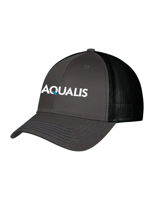 Charcoal & Black Mesh Trucker Cap Snap Back w/AQUALIS Logo