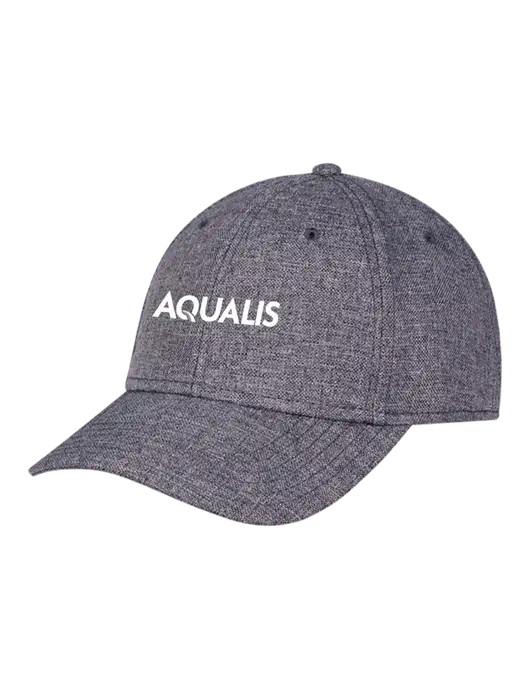 Heather Charcoal Structured Linen Look Cap Hook & Loop w/AQUALIS Logo