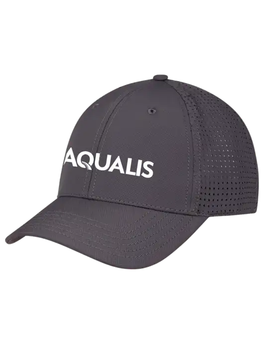 Charcoal Performance Stretchable Cap Hook & Loop w/AQUALIS Logo