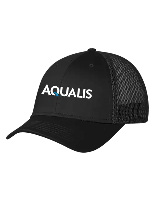 Black Mesh Trucker Cap Snap Back w/AQUALIS Logo
