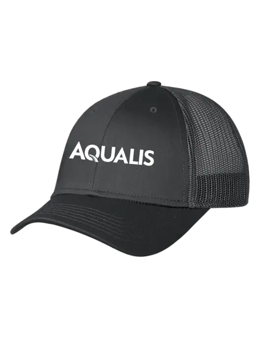 Charcoal Mesh Trucker Cap Snap Back w/AQUALIS Logo
