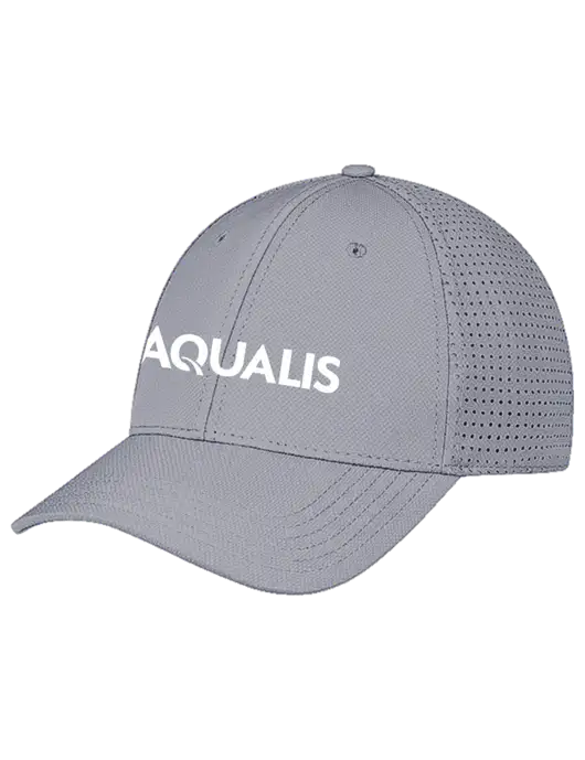 Grey Performance Stretchable Cap Hook & Loop w/AQUALIS Logo