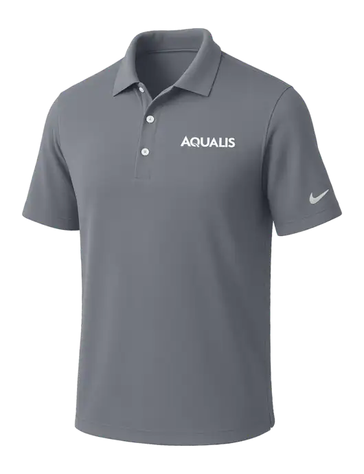 NIKE Medium Grey Dri-Fit Micro Pique Polo w/AQUALIS Logo