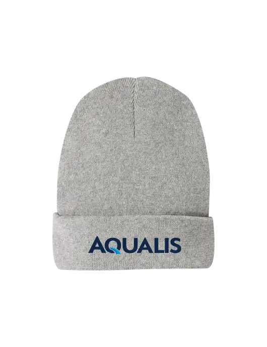 Recycled Light Heather Grey Beanie w/AQUALIS Logo