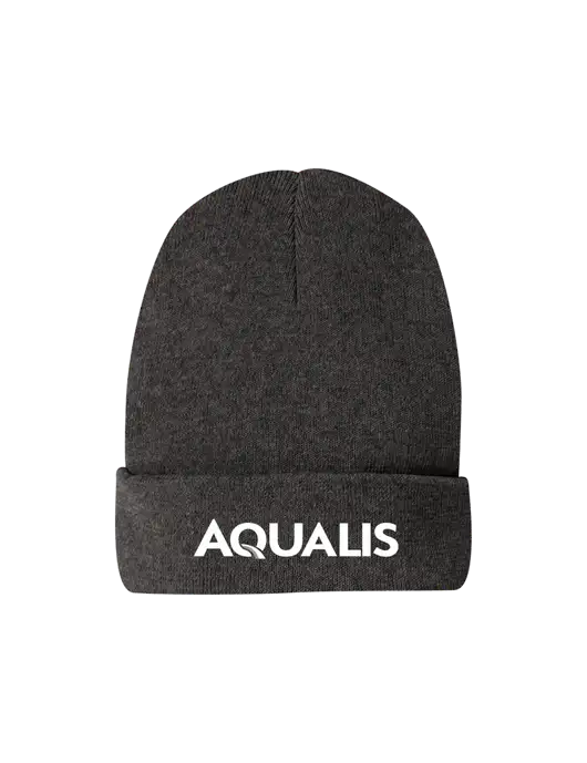 Recycled Charcoal Heather Beanie w/AQUALIS Logo