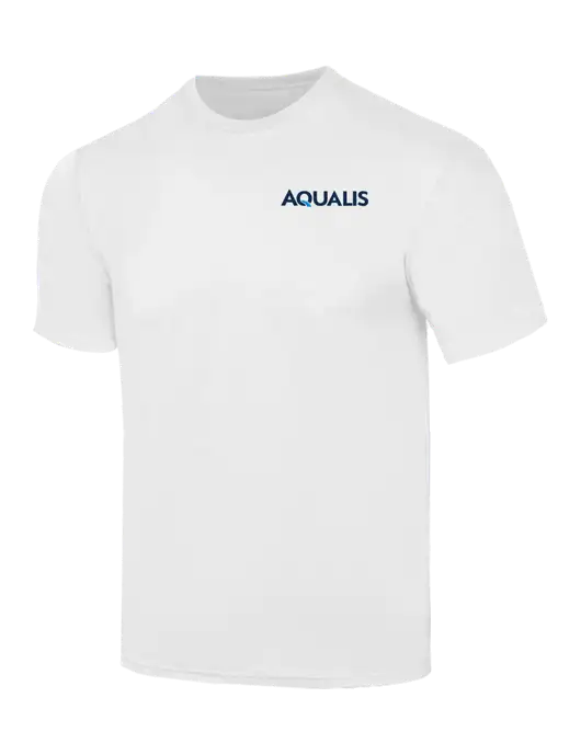 Simply Soft White 4.5oz  Poly/Combed Ring Spun Cotton T-Shirt w/AQUALIS Logo