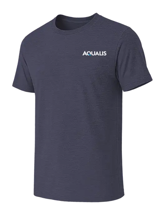 BELLA+CANVAS Heather Navy CVC Short Sleeve Tee w/AQUALIS Logo