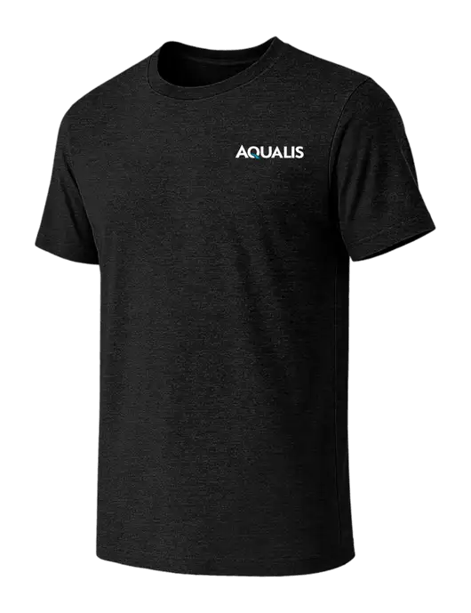 BELLA+CANVAS Black Heather CVC Short Sleeve Tee w/AQUALIS Logo