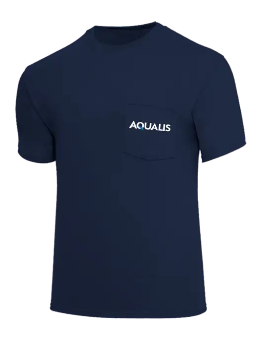Core Blend Navy Pocket T-Shirt w/AQUALIS Logo