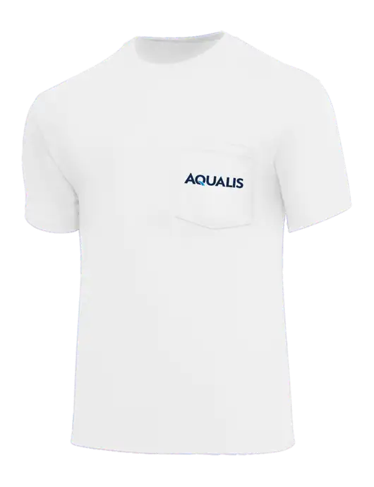 Core Blend White Pocket T-Shirt w/AQUALIS Logo