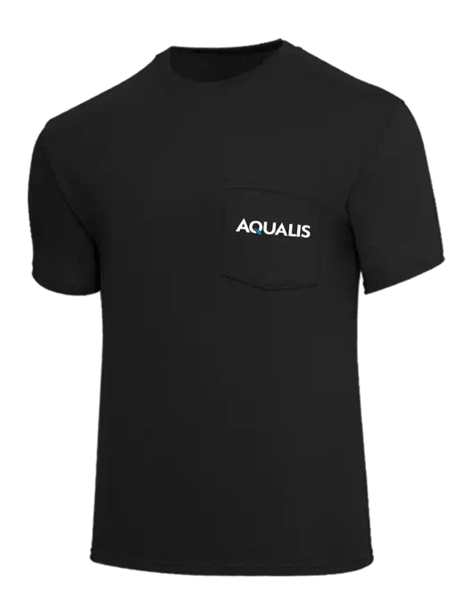 Core Blend Black Pocket T-Shirt w/AQUALIS Logo