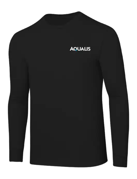 Core Blend Black Long Sleeve Tee w/AQUALIS Logo