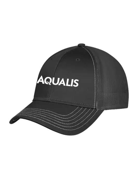 Charcoal Grey Mesh Trucker Cap Snap Back w/AQUALIS Logo