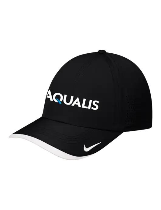 Nike Black/White Dri-FIT Perforated Performance Cap w/AQUALIS Logo