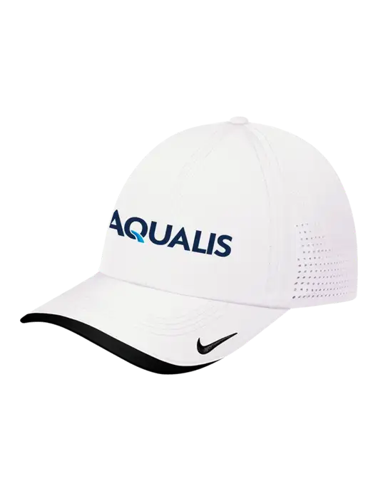 Nike White/Black Dri-FIT Perforated Performance Cap w/AQUALIS Logo